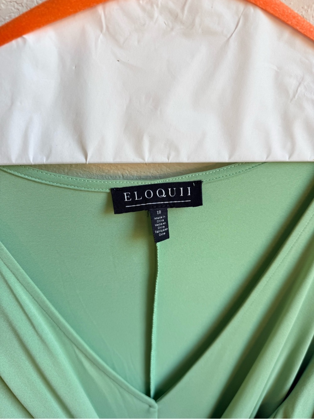 Eloquii Sage Green Wrap Maxi Dress with Long Sleeves - Picture 3 of 3